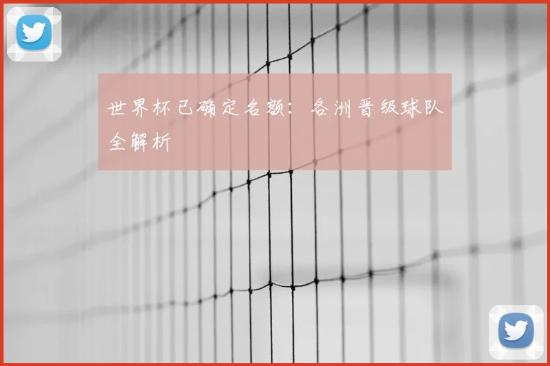 世界杯已确定名额：各洲晋级球队全解析