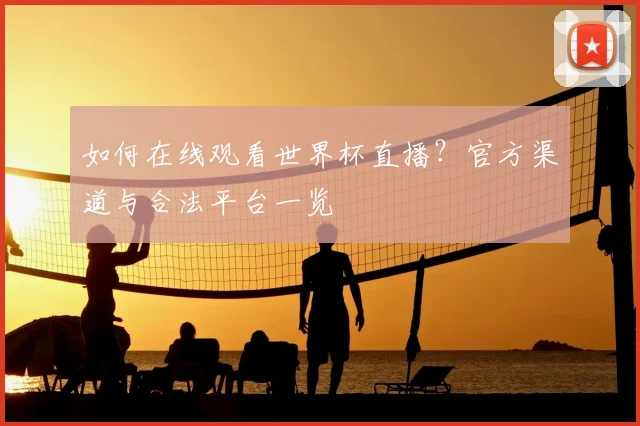 如何在线观看世界杯直播？官方渠道与合法平台一览